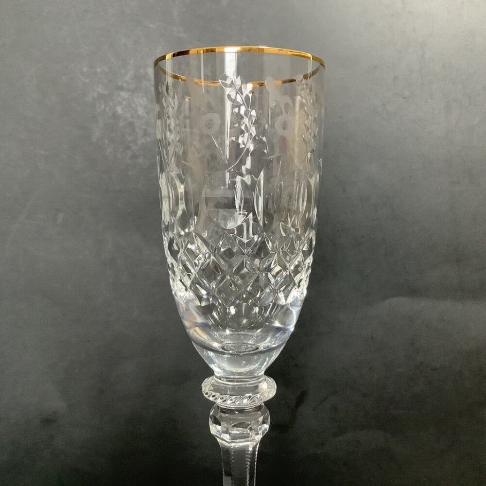 ROGASKA GOLD GALLIA Set Of Six Champage Flutes BEAUTIFUL EUC!! Retails $70 Ea - Picture 2 of 4